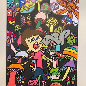 Timmy Turner Trippy painting 9x12 canvas